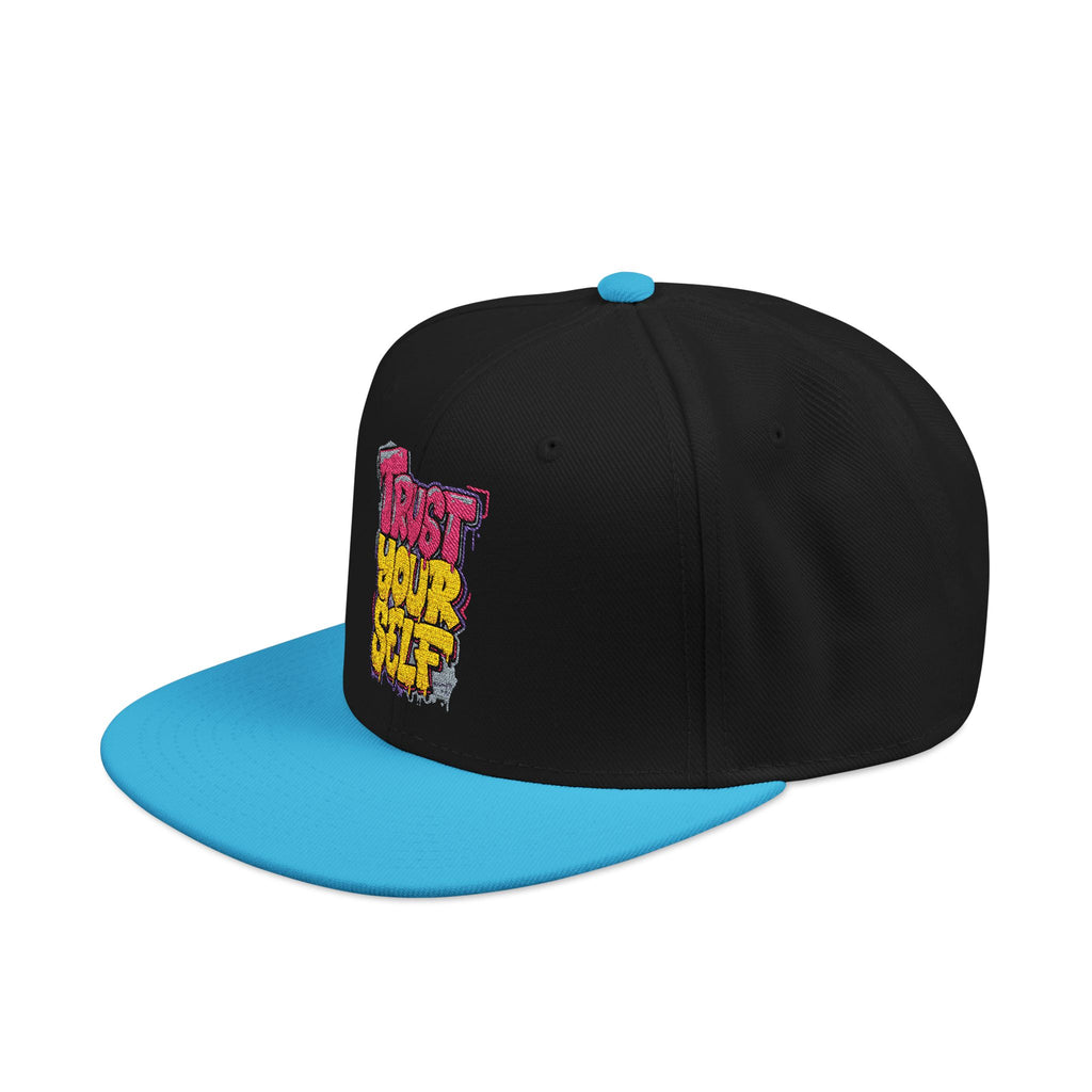 Flat Bill Cap — Embroidered "Trust Your Gut" Street Style Snapback