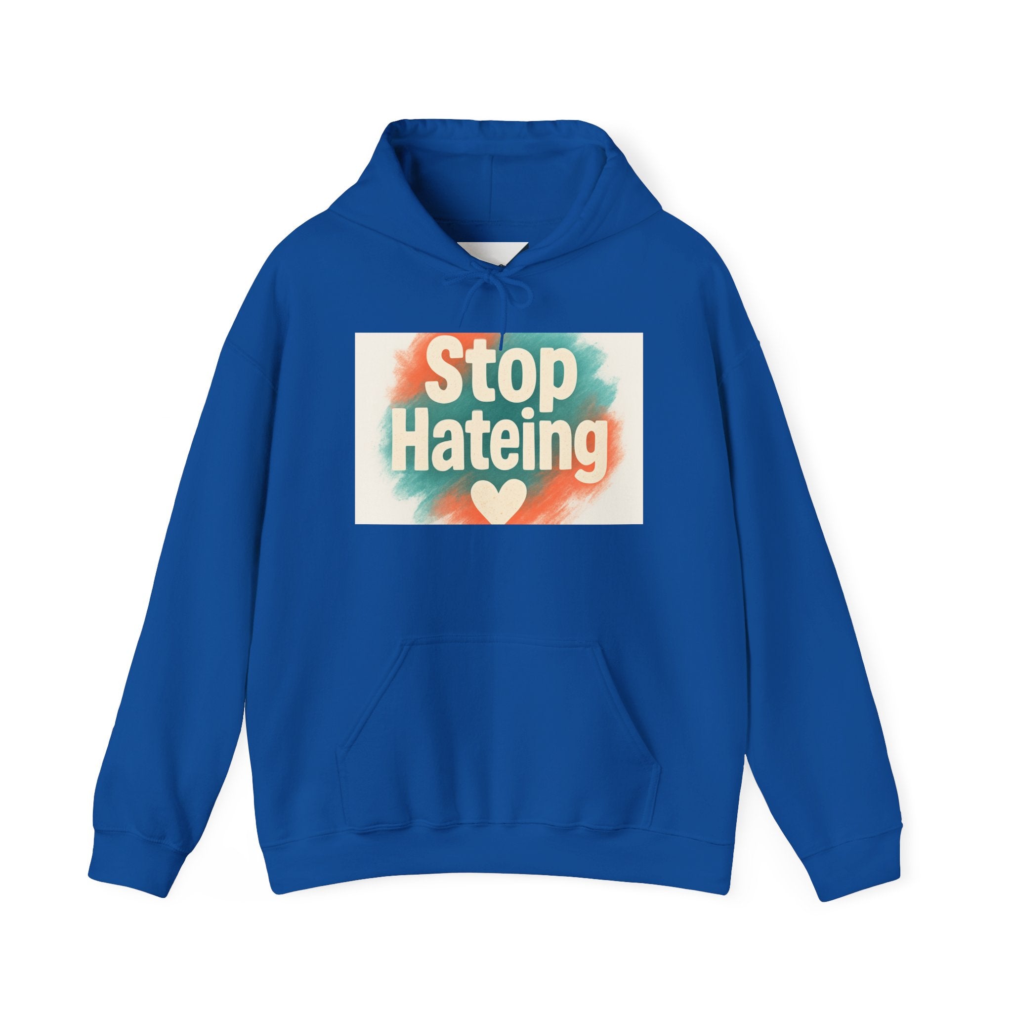 Colorful Message Hoodie: Stop Hate Tees, Unisex Sweatshirt, Gift for Friends, Anti-Hate Apparel, Cozy & Comfy Wear