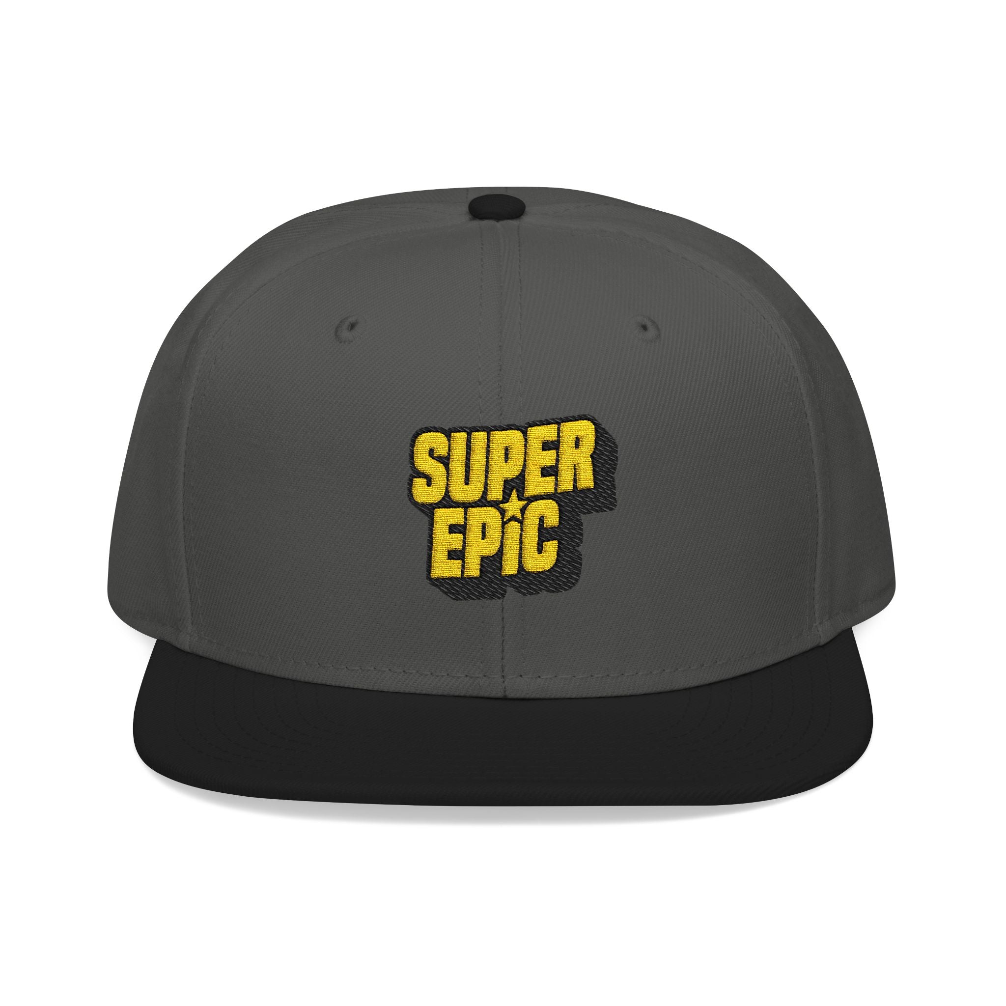 Snapback Hat — Yellow Pixelated 'SUPER OG' Embroidered Streetwear Cap