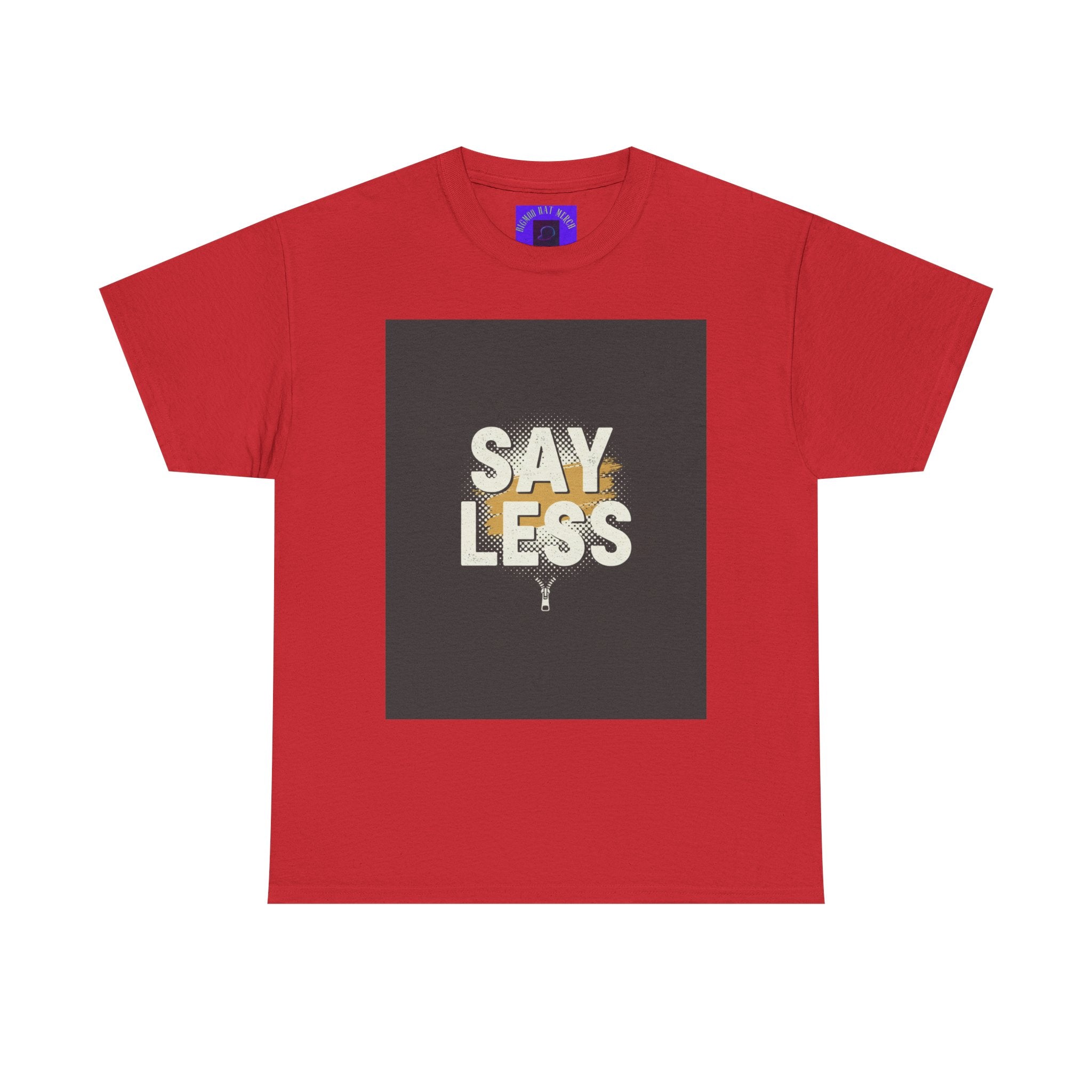 Say Less Graphic Ringer Tee — Mens Retro Minimalist Statement Shirt