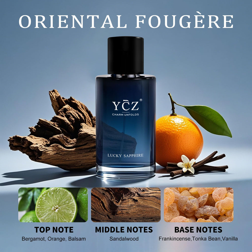 Ycz Charm Unfolds Marine Perfume for Men, 1.7 oz. Long Lasting Eau De Parfum Cologne For Men, Oriental Woody Fragrance - Ideal Special Occasions, Making it the Ideal gentlemen’s Gift
