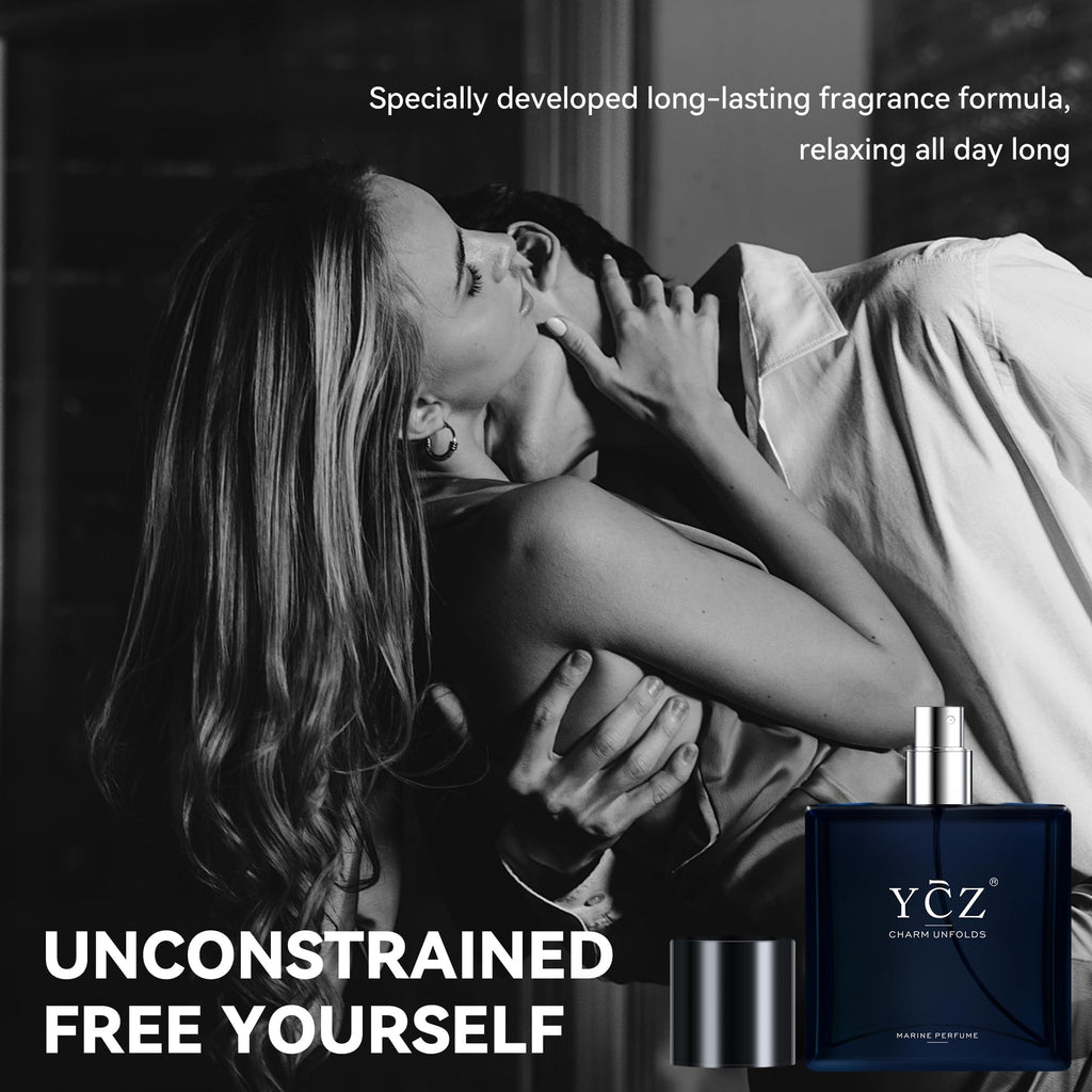 Ycz Charm Unfolds Marine Perfume for Men, 1.7 oz. Long Lasting Eau De Parfum Cologne For Men, Oriental Woody Fragrance - Ideal Special Occasions, Making it the Ideal gentlemen’s Gift