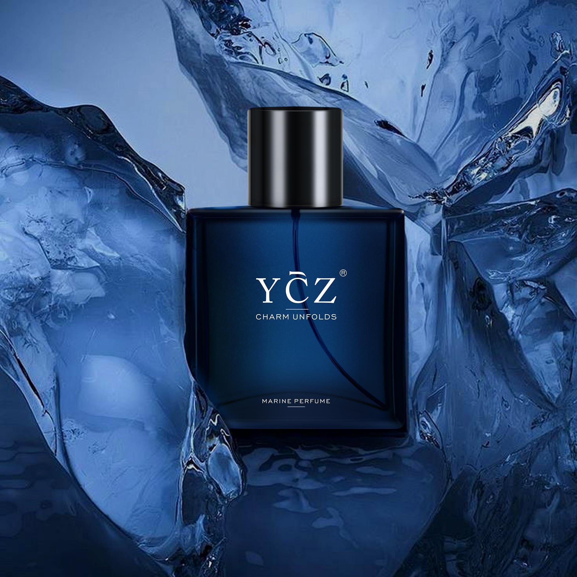 Ycz Charm Unfolds Marine Perfume for Men, 1.7 oz. Long Lasting Eau De Parfum Cologne For Men, Oriental Woody Fragrance - Ideal Special Occasions, Making it the Ideal gentlemen’s Gift