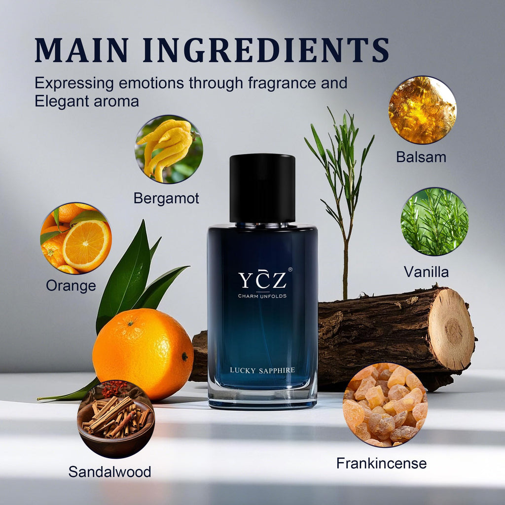 Ycz Charm Unfolds Marine Perfume for Men, 1.7 oz. Long Lasting Eau De Parfum Cologne For Men, Oriental Woody Fragrance - Ideal Special Occasions, Making it the Ideal gentlemen’s Gift