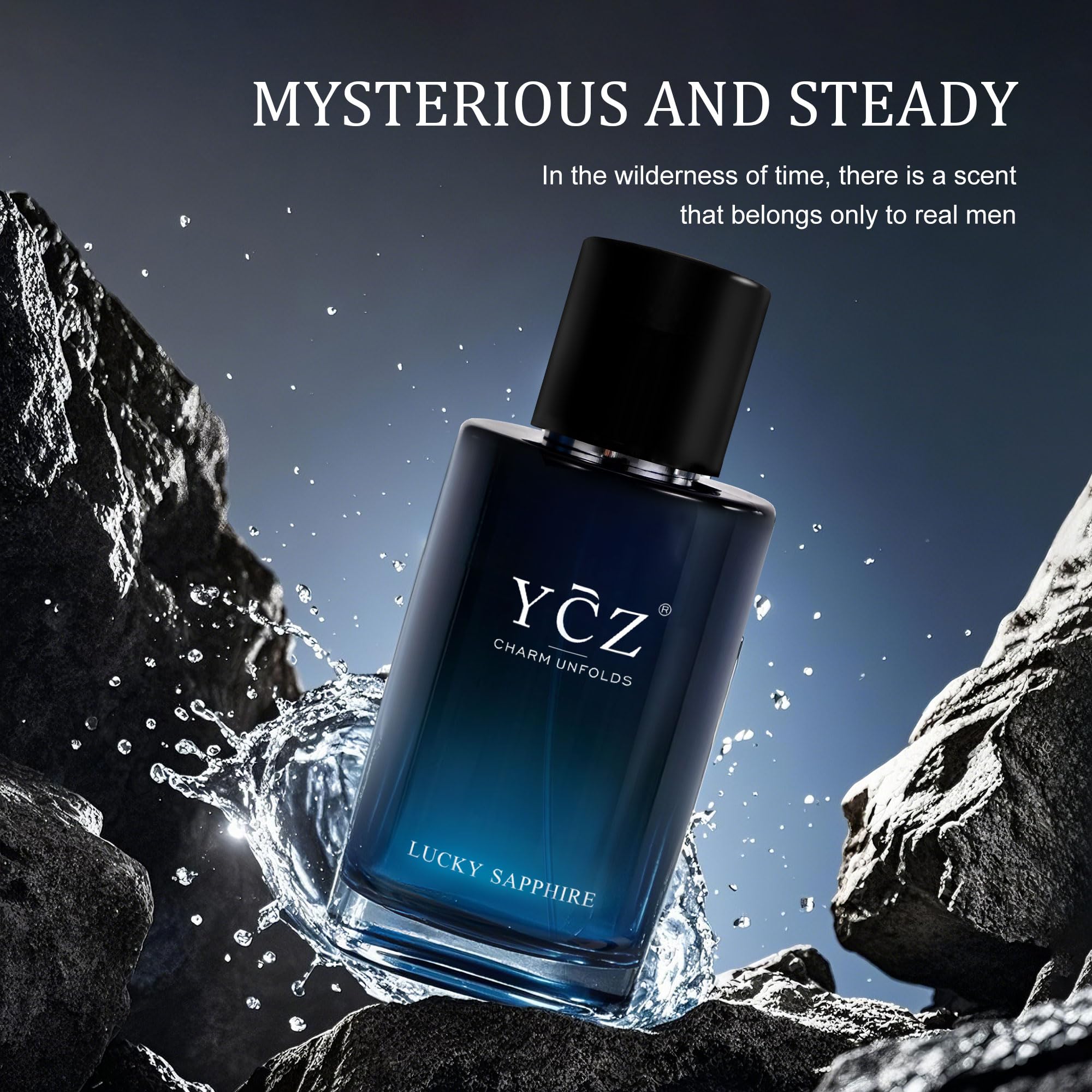 Ycz Charm Unfolds Marine Perfume for Men, 1.7 oz. Long Lasting Eau De Parfum Cologne For Men, Oriental Woody Fragrance - Ideal Special Occasions, Making it the Ideal gentlemen’s Gift