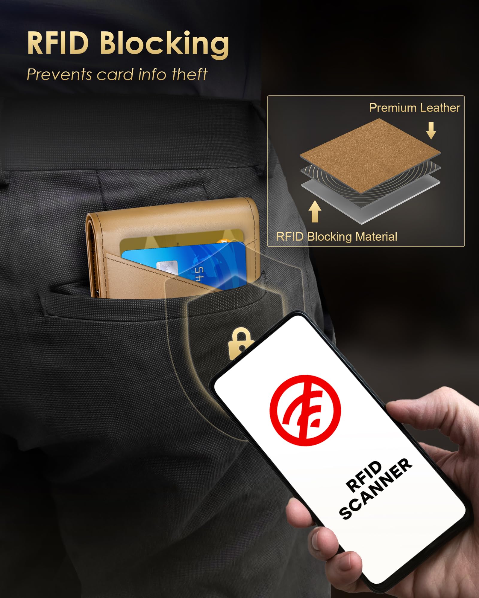 2025 Wallet for Men - RFID Blocking [Functional & Practical] Bifold Slim Minimalist Credit Card Holder Pop Up Wallet Metal Case with Cash Slot, Front Pocket with ID Window, Gift Boxed (Carbon Fiber)