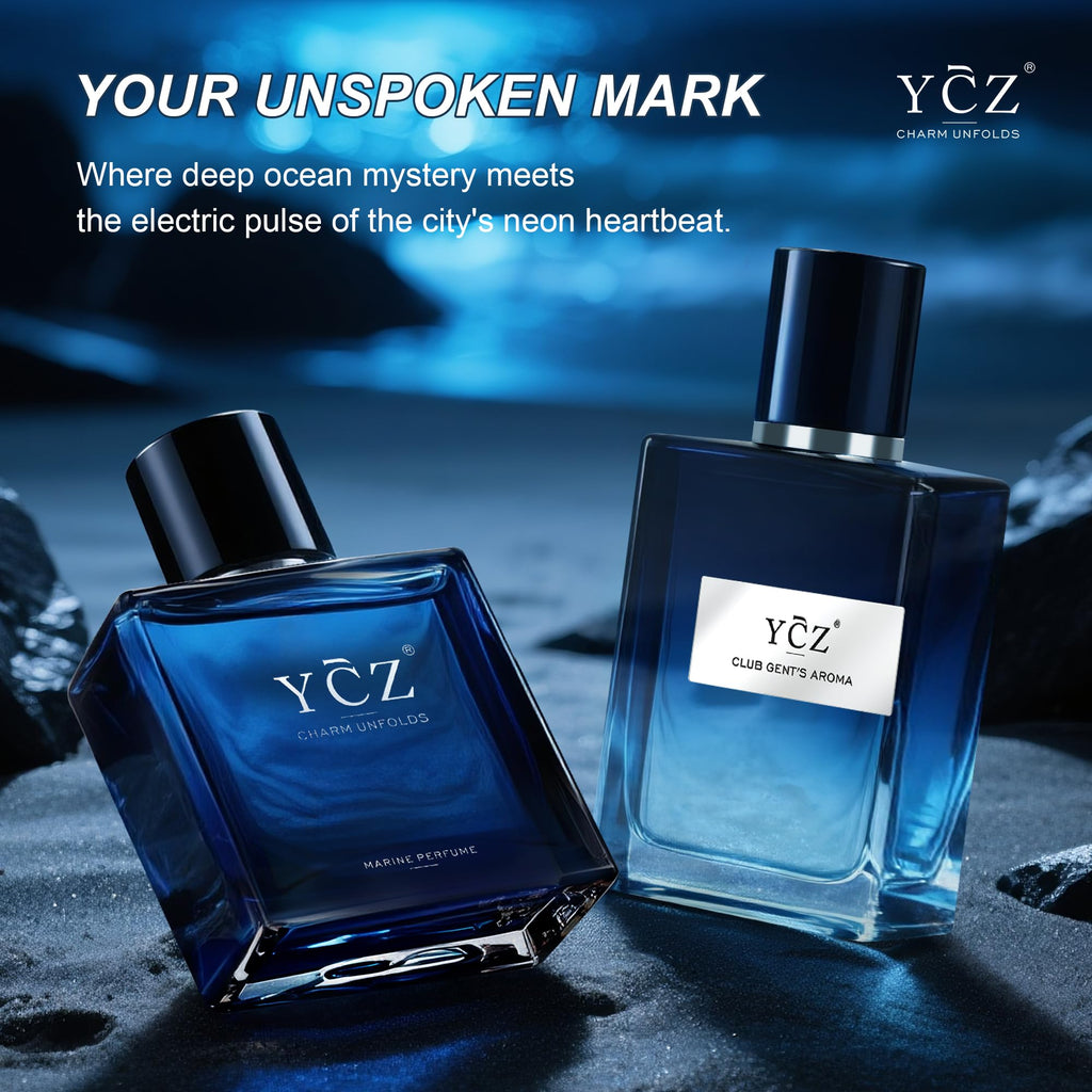 Ycz Charm Unfolds Marine Perfume for Men, 1.7 oz. Long Lasting Eau De Parfum Cologne For Men, Oriental Woody Fragrance - Ideal Special Occasions, Making it the Ideal gentlemen’s Gift