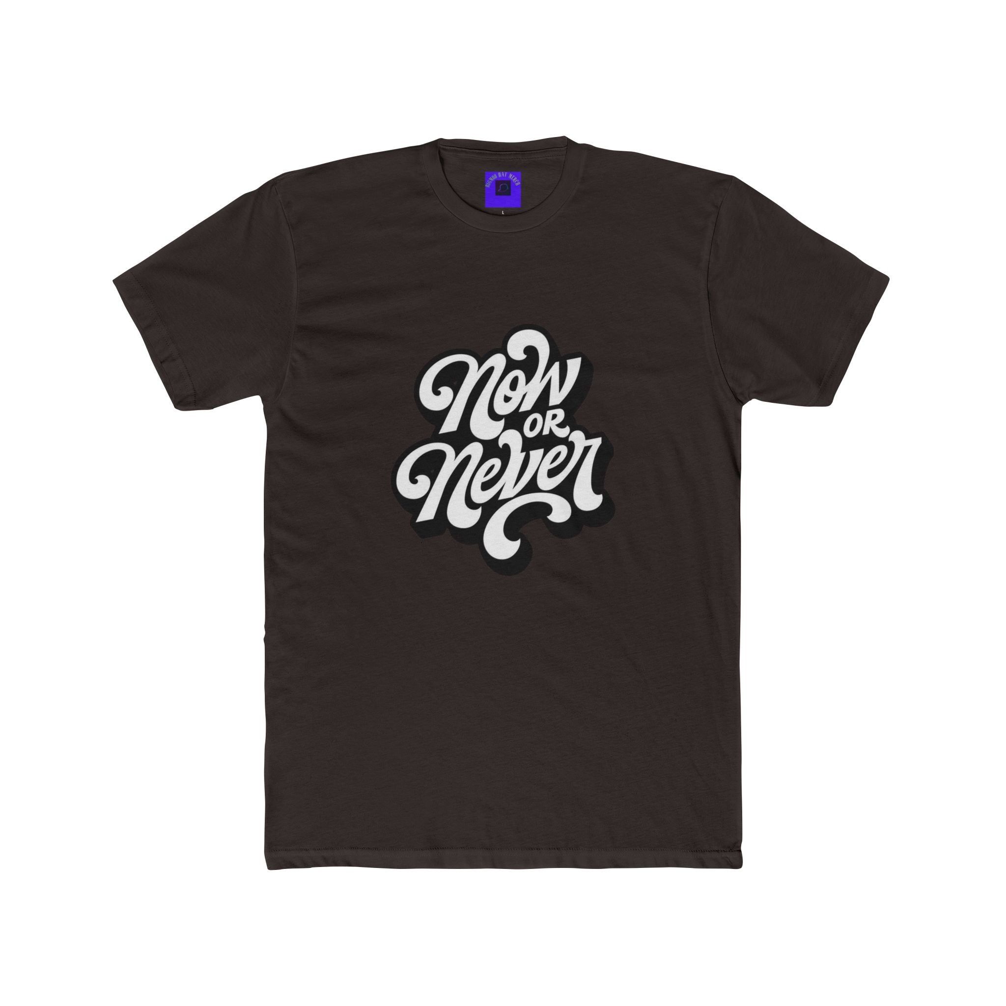 Now or Never Graphic Tee — Motivational Retro Script T‑Shirt