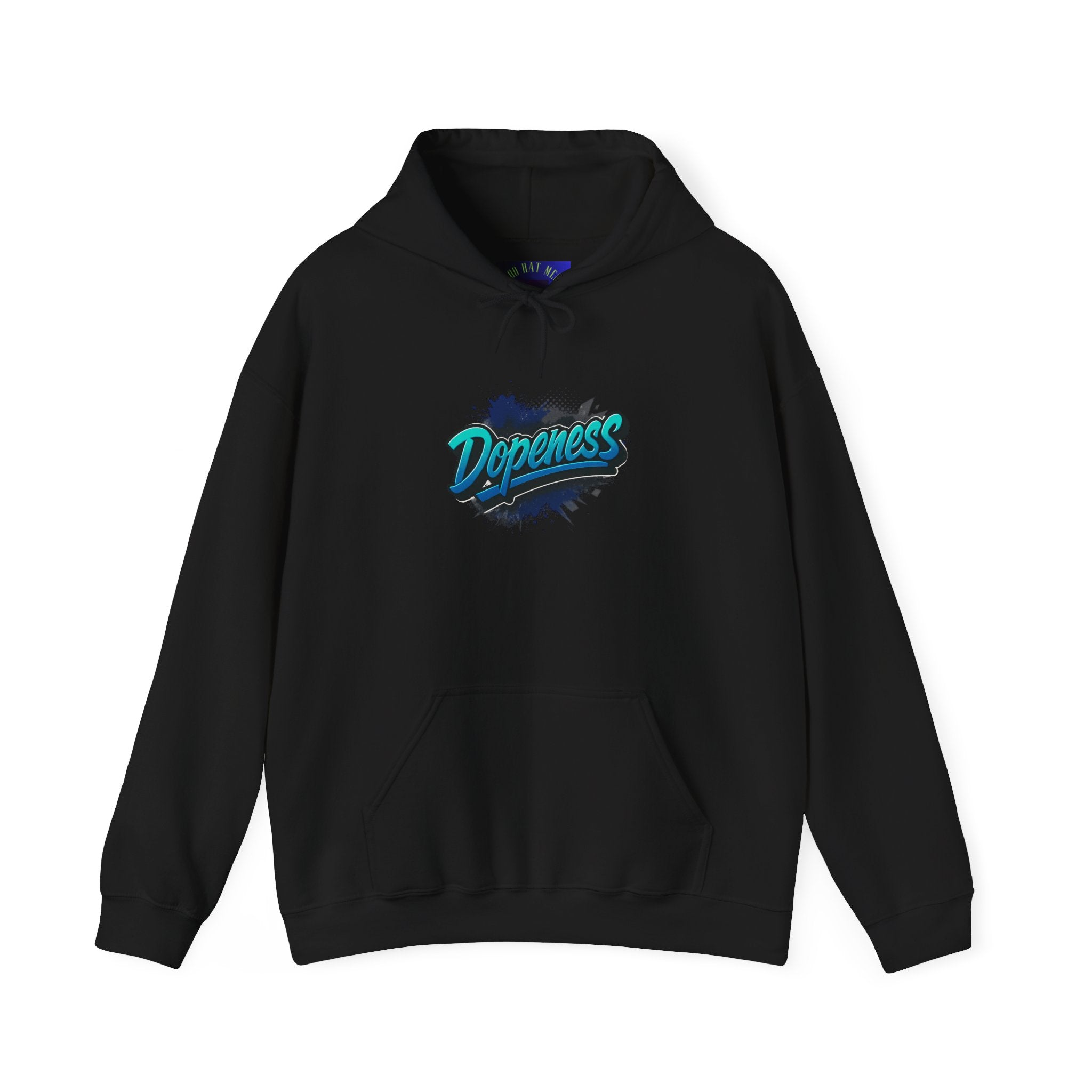 Dopeness Graffiti Hoodie — Retro Teal Streetwear Sweatshirt
