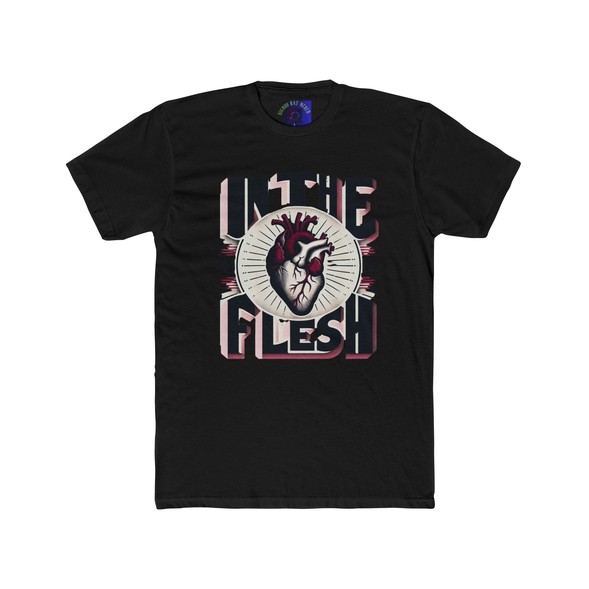 Graphic Heart Print Unisex Cotton Crew Tee - Casual Wear, Heart Theme, Gift for Him, Gift for Her, Music Lovers, Unique Style