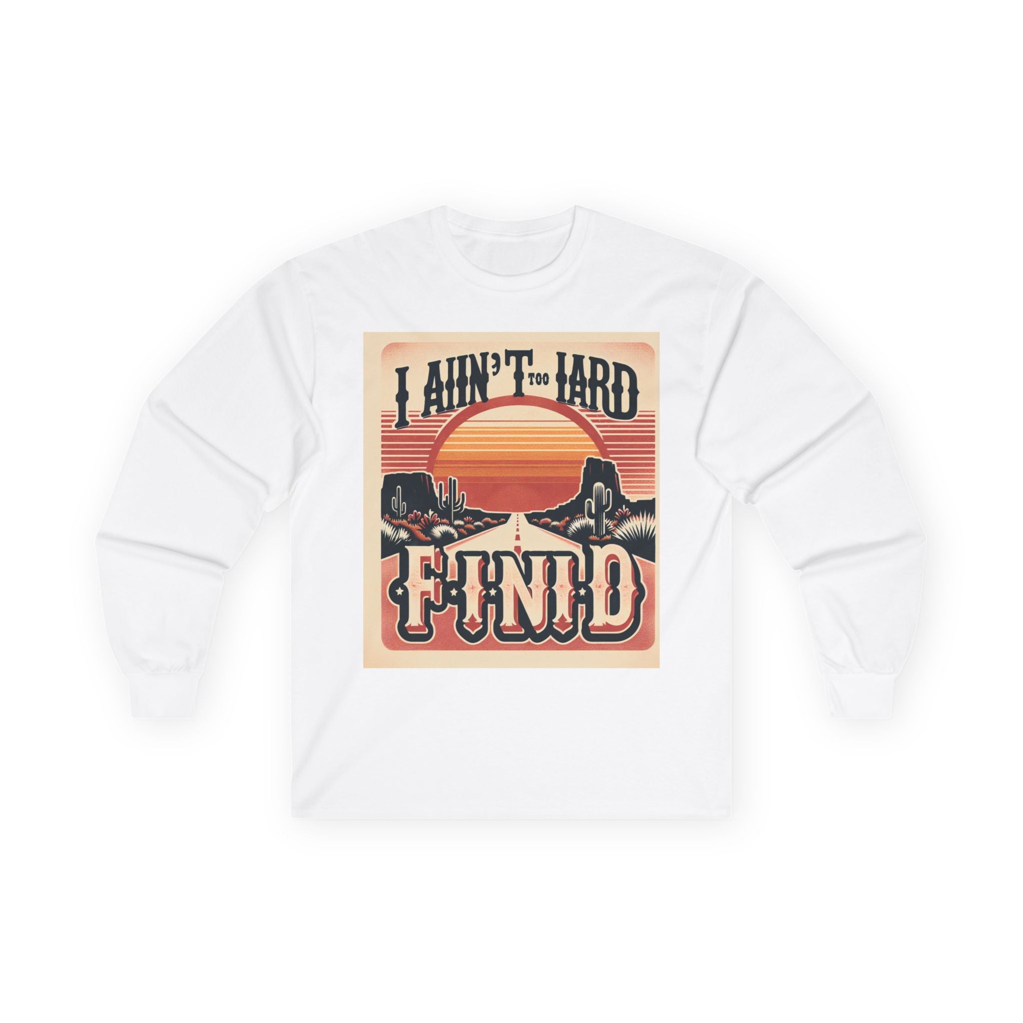 Retro Desert Sunset Tee, Long Sleeve Graphic Shirt, Unisex Vintage Style Top, Gift for Friends, Perfect for Casual Wear