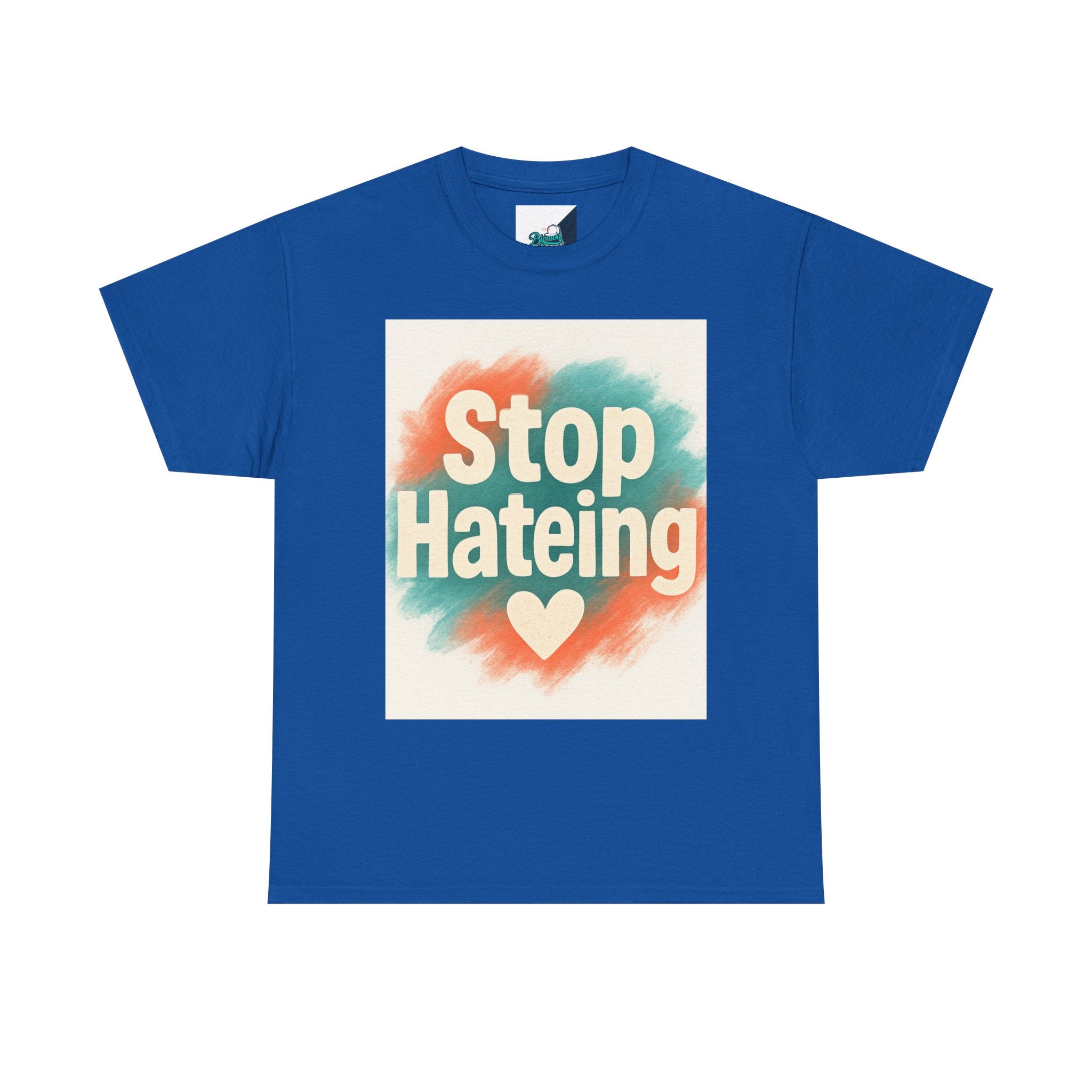 Unisex Heavy Cotton Tee: "Stop Hateing" Graphic Tee, Casual Wear, Gift for Activists, T-Shirt for Social Causes, Everyday Comfort