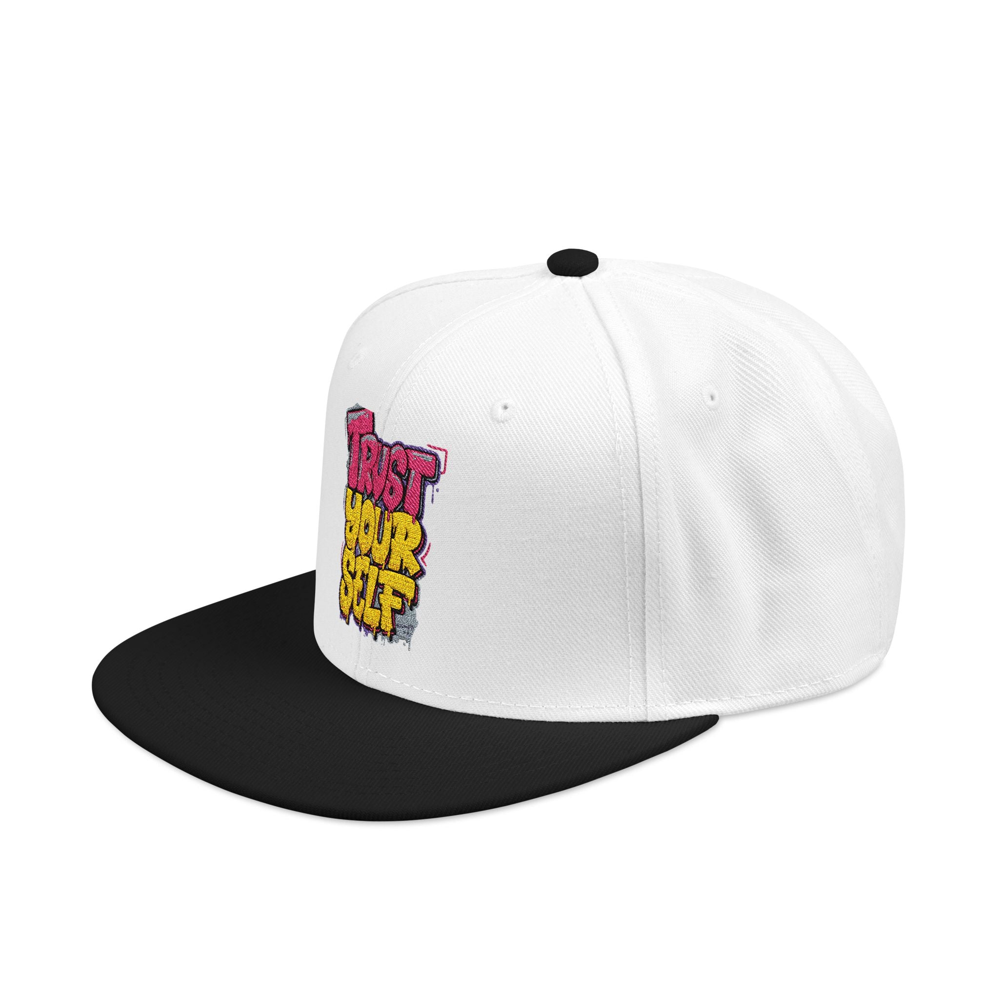 Flat Bill Cap — Embroidered "Trust Your Gut" Street Style Snapback