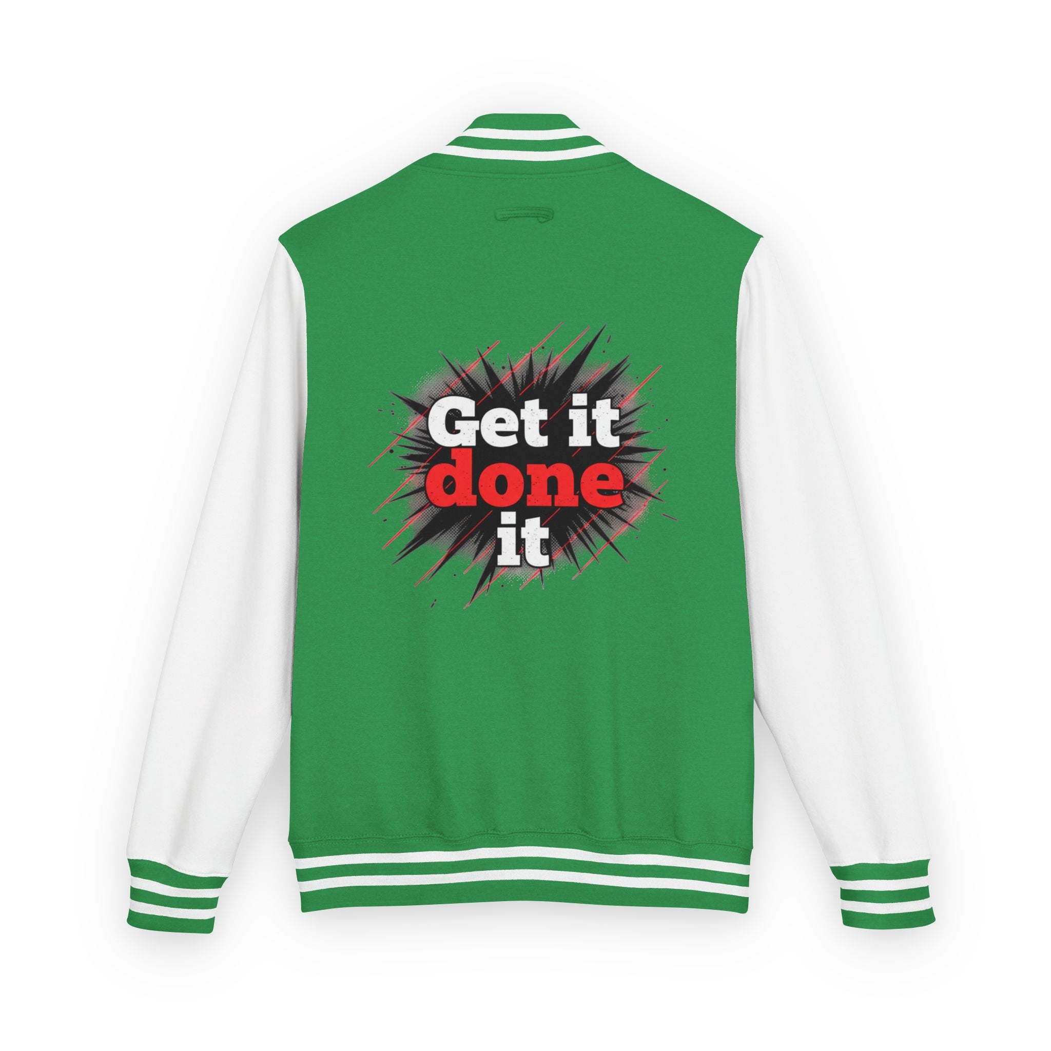 Get It Done Letterman Jacket — Motivational Varsity Bomber