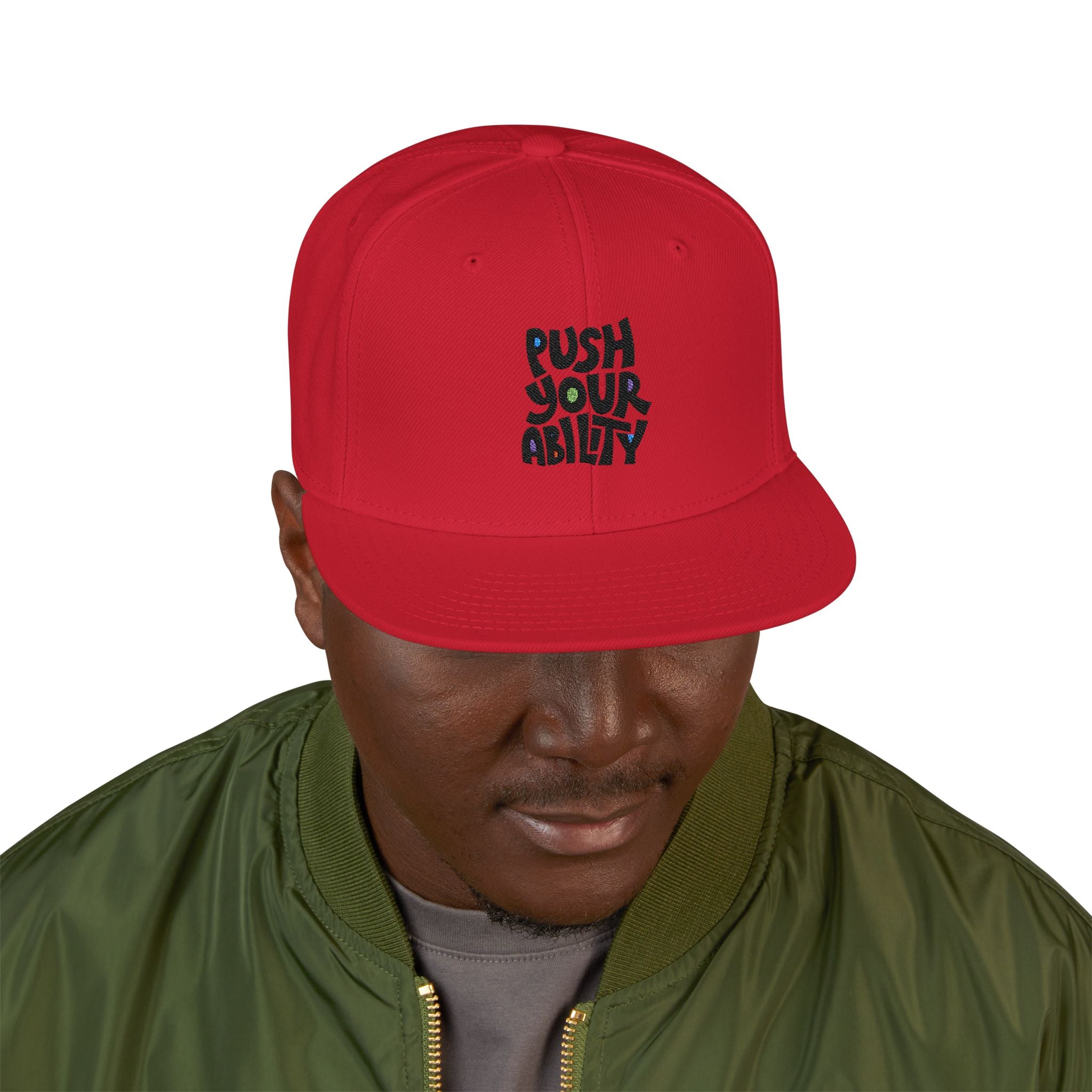 Embroidered ‘Boss Up’ Snapback Hat — Gray/Black Streetwear Cap