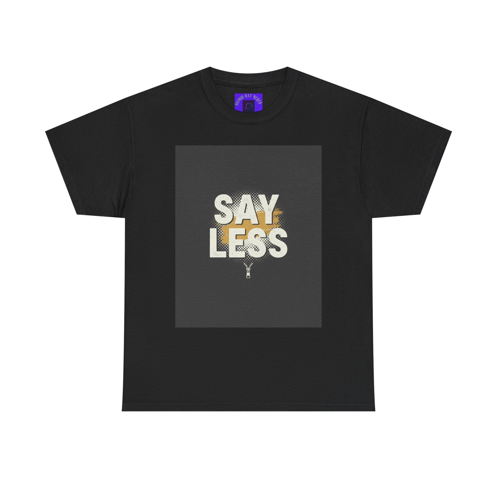 Say Less Graphic Ringer Tee — Mens Retro Minimalist Statement Shirt