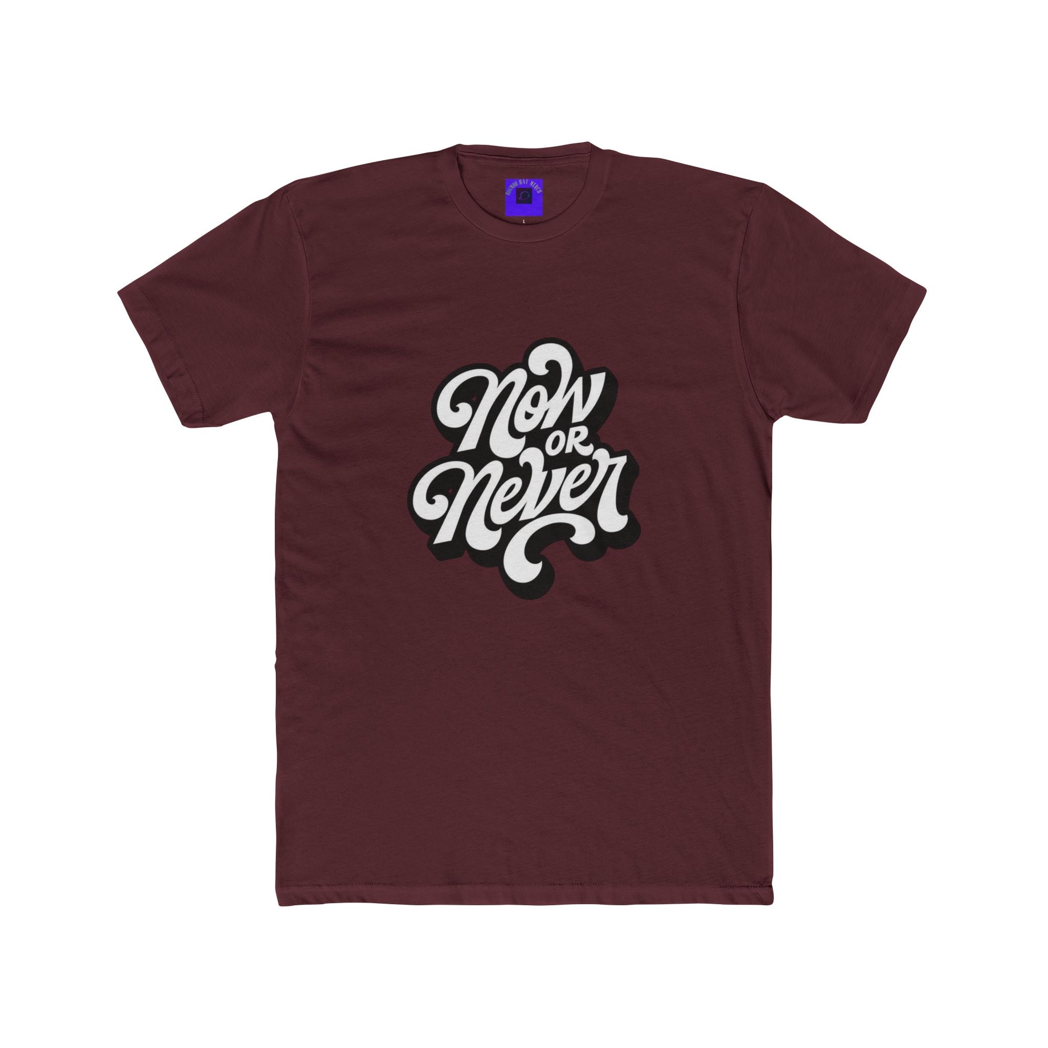 Now or Never Graphic Tee — Motivational Retro Script T‑Shirt