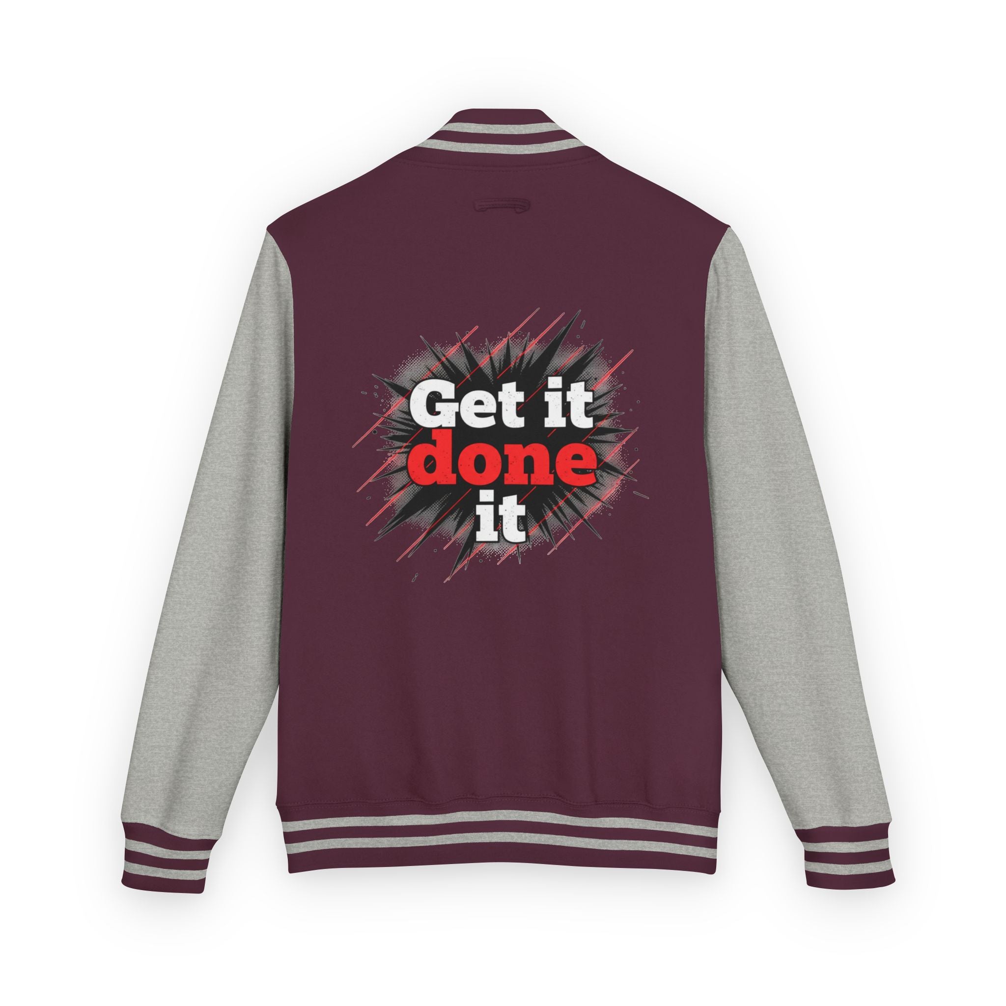 Get It Done Letterman Jacket — Motivational Varsity Bomber