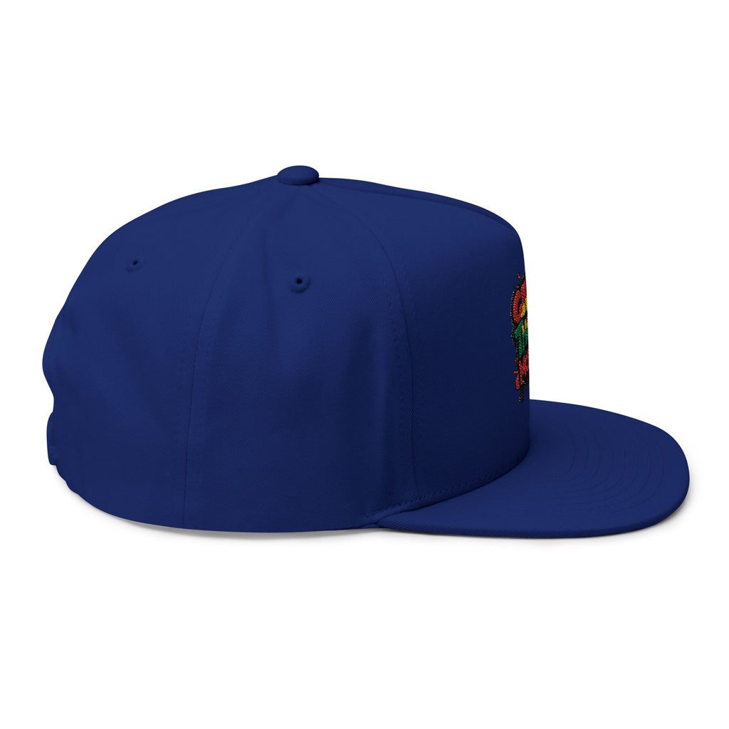 Flat Bill Cap — Colorful Graffiti “Give Thanks to the Most High” Embroidered Snapback