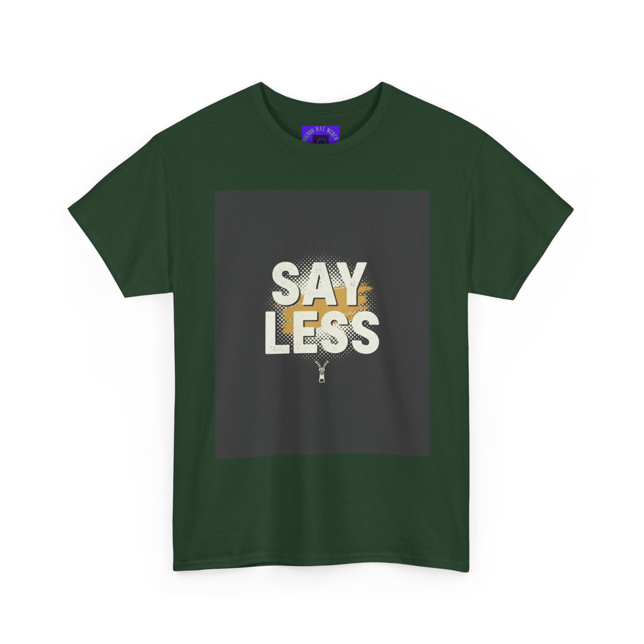 Say Less Graphic Ringer Tee — Mens Retro Minimalist Statement Shirt