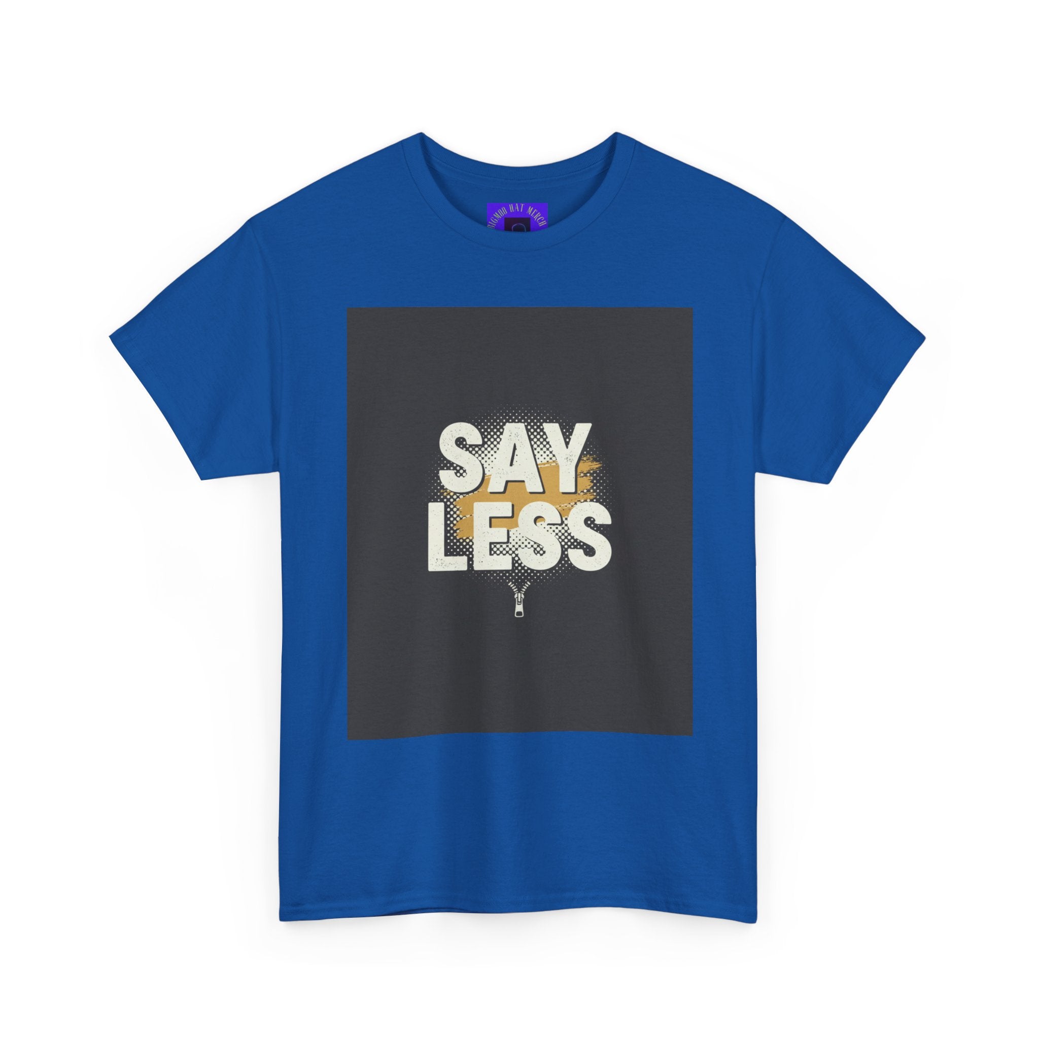 Say Less Graphic Ringer Tee — Mens Retro Minimalist Statement Shirt