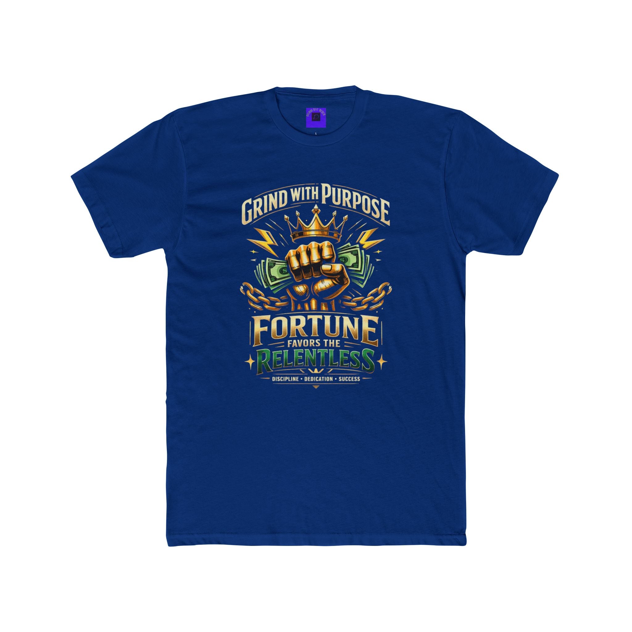 Relentless Fortune Crew Tee — Crowned Fist Money Graphic T-Shirt
