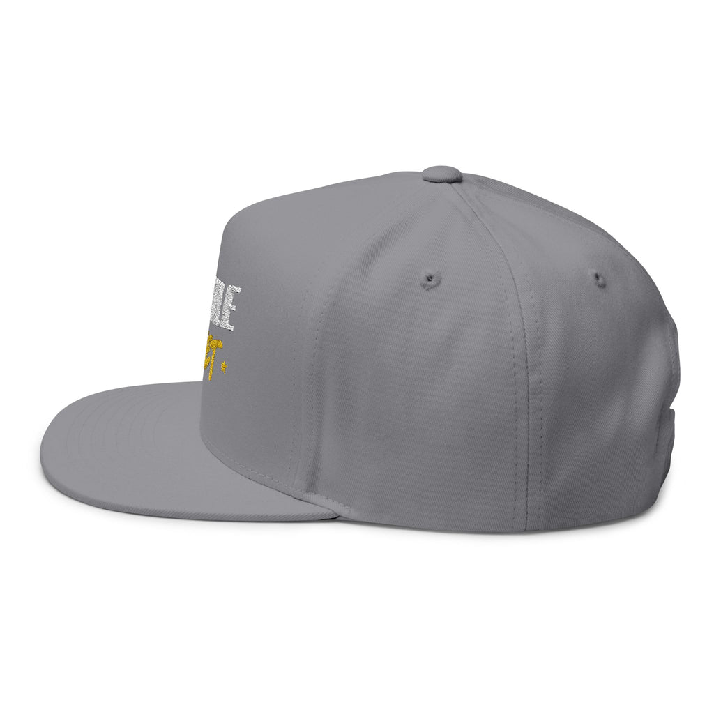 Flat Bill Cap — Embroidered "Hustle Quiet" Snapback Hat