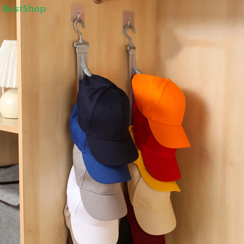 ♥♥♥Hat Storage Rack,Hanging Rope Cap Storage Clips,Baseball Hat Organizer Display,Wardrobe Hat Rack