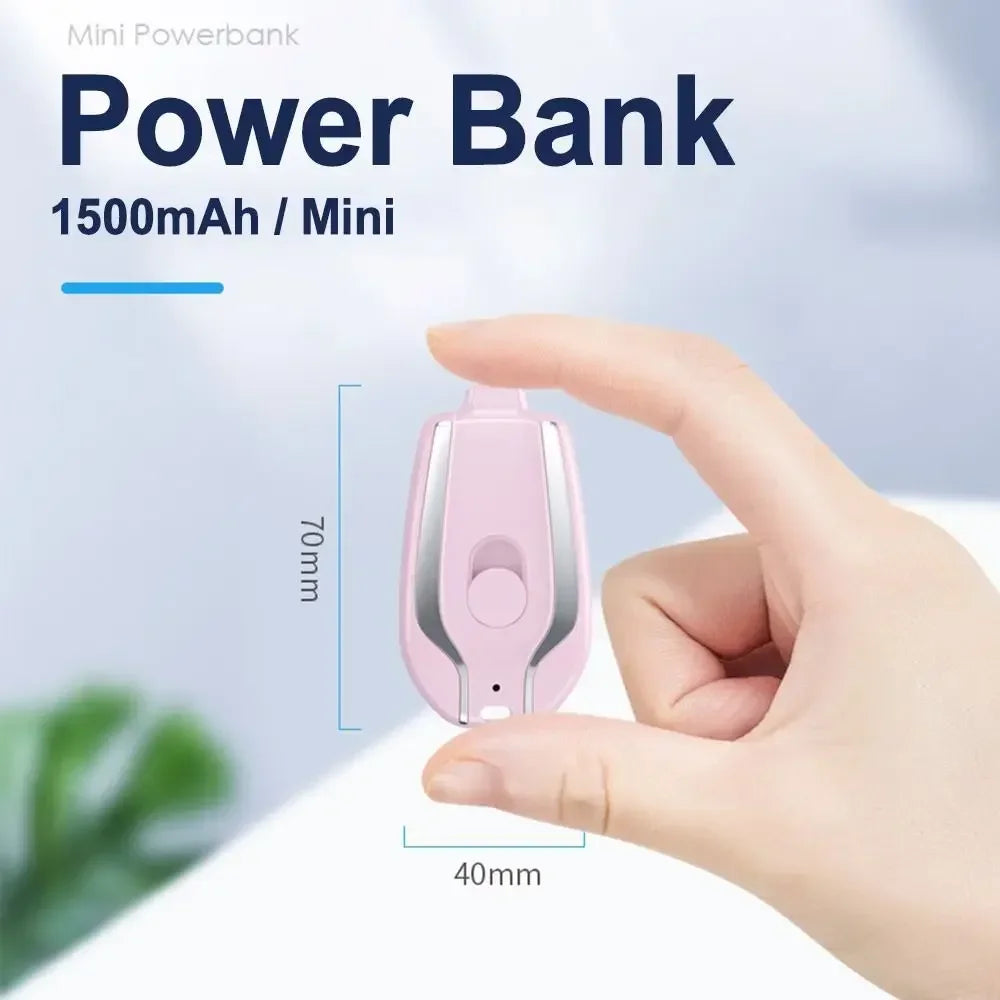 Portable Power Bank 1500mAh Mini Keychain For Android Emergency Charger Portable Charger
