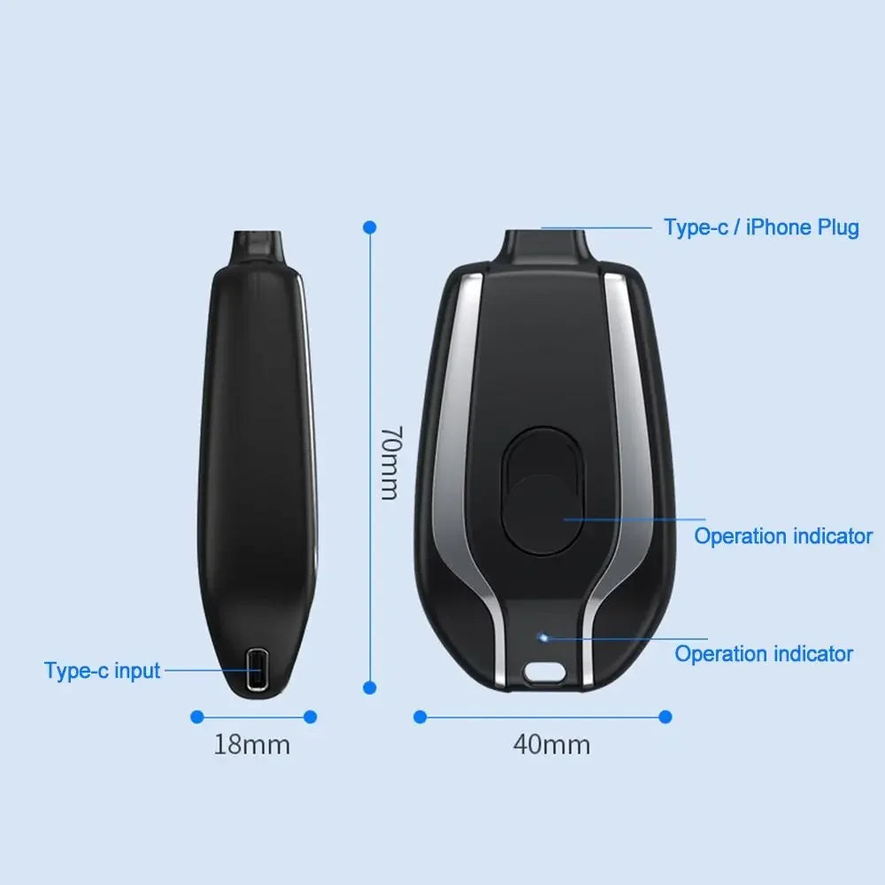 Portable Power Bank 1500mAh Mini Keychain For Android Emergency Charger Portable Charger