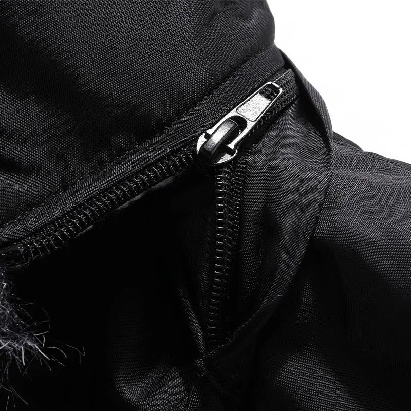 Men's Casual Hooded Parker Coat Winter Warm with Removable Fur Hood Fleece Lined Embroidered Windproof For Cold Weather